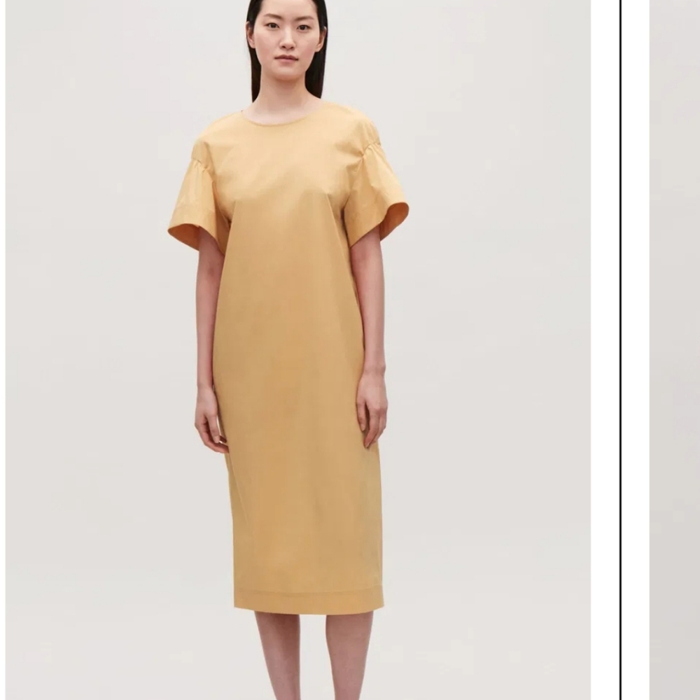 COS Mustard Yellow Midi Dress